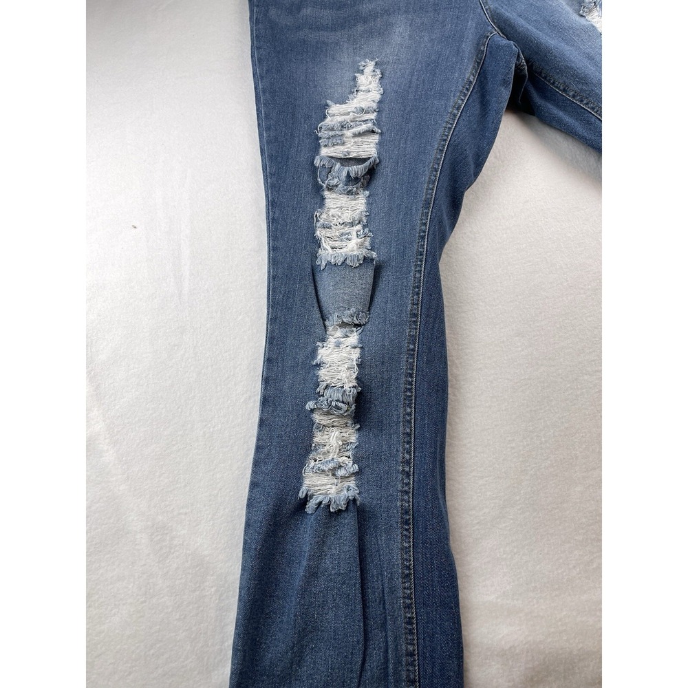 Ashley Stewart Denim Overalls Distressed Size 18 - Picture 4 of 15